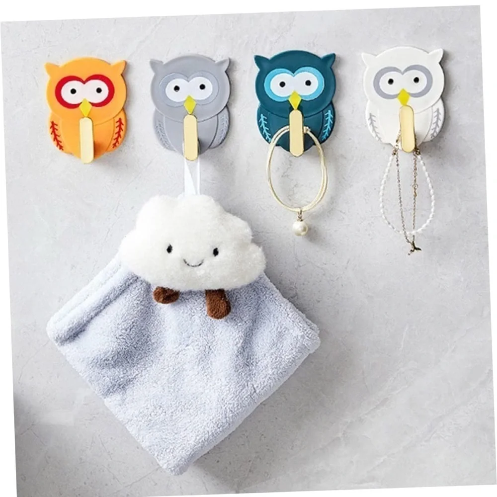 Alipis 12pcs Owl Sticky Hook Owl Key Holder Utility Cup Hook Animal (051)